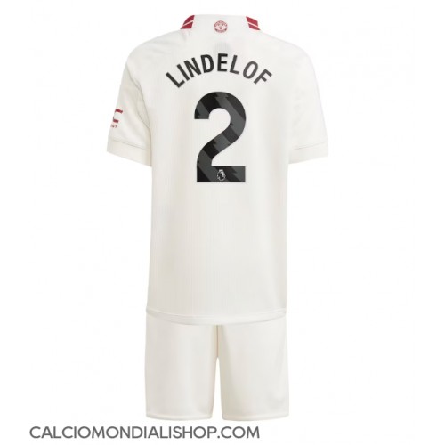 Maglie da calcio Manchester United Victor Lindelof #2 Terza Maglia Bambino 2023-24 Manica Corta (+ Pantaloni corti)